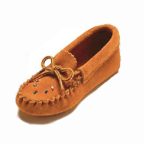 Children's Suede Moosehide Beaded Moccasins