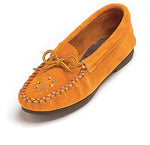 Womens Indian Tan Suede Driving Moccasins With Crepe Outsole