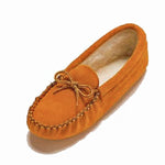 Men's Indian Tan Suede Moccasins With Fleece Lining