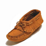 Women's Dark Tan Suede Papoose Moccasins