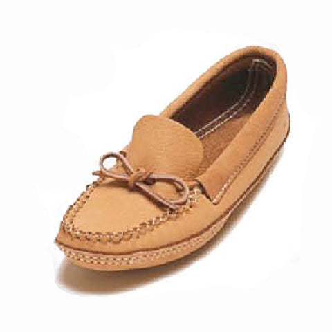 Women's Natural Moosehide Moccasins With Double Padded Sole